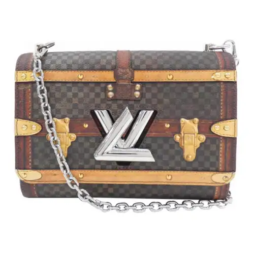 LOUIS VUITTON Twist Damier Ebene Time Trunk Mm Brown Multicolor