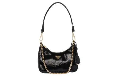 PRADA Leather Handbag, Shoulder Bag Women's Black
