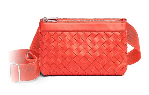 Bottega Veneta Hydrology Leather Messenger Bag, Shoulder Bag, Crossbody Bag Men's Tomato