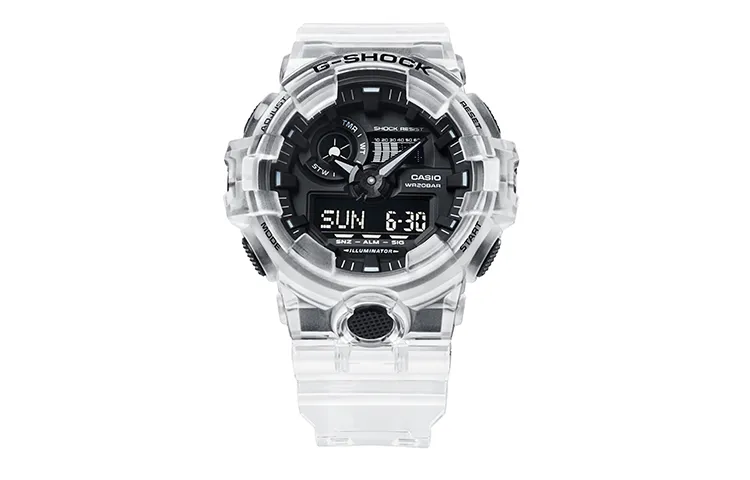 CASIO Men Liquid Crystal/Analog Dual Display Series Black Watch GA-700SKE-7APR