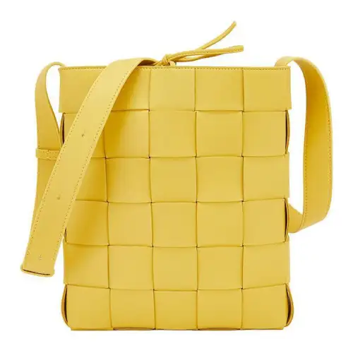 Bottega Veneta CASSETTE Sheepskin Messenger Bag, Shoulder Bag, Crossbody Bag Large Women's Yellow