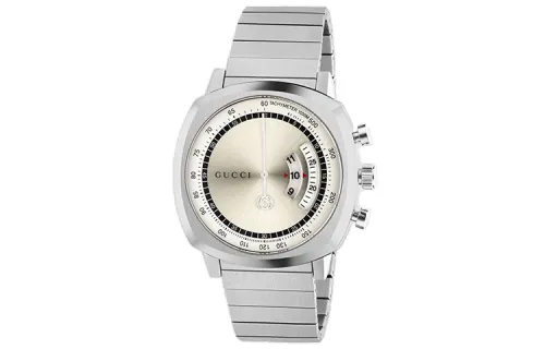 GUCCI Grip Collection Wrist Watches Quartz Movement Stainless Steel Watchband White Dial Men's Watches