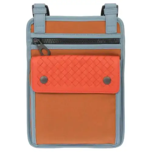 Bottega Veneta Intrecciato Canvas Crossbody Bag, Shoulder Bag Men's Orange