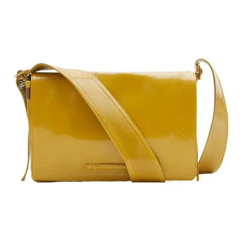 Burberry Patent Leather Calfskin Shoulder Bag, Crossbody Bag Men's Manila Color