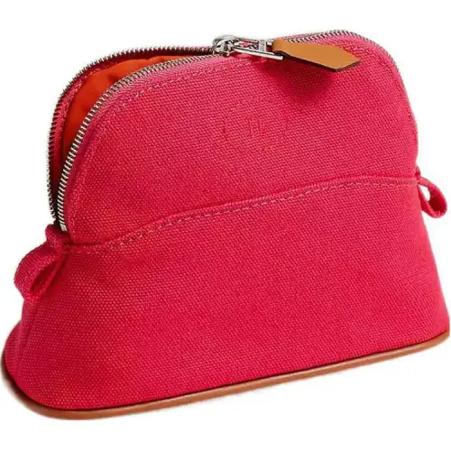 HERMES Bolide Cotton Canvas Red