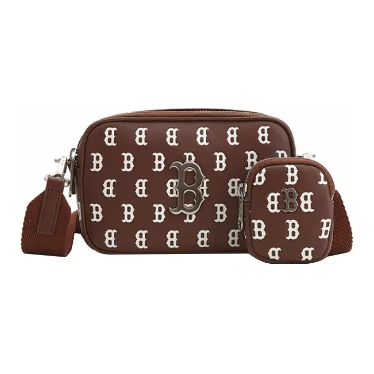 MLB Artificial Leather Combo Bag, Camera Bag, Shoulder Bag, Crossbody Bag Regular Unisex Dark Brown