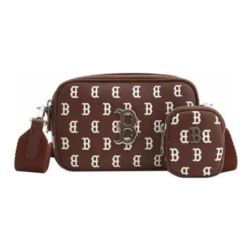 MLB Artificial Leather Combo Bag, Camera Bag, Shoulder Bag, Crossbody Bag Regular Unisex Dark Brown