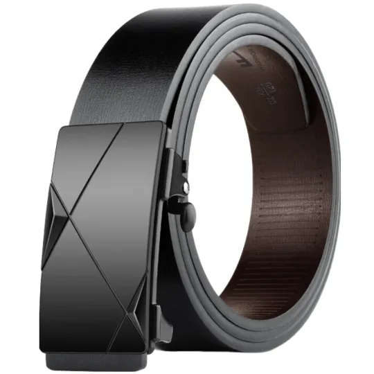 Warrior Split Cow Leather Belts Men's Black 3.3