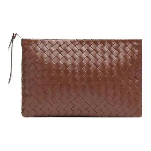 Bottega Veneta Intrecciato Genuine Leather, Leather Clutch Women's Brown