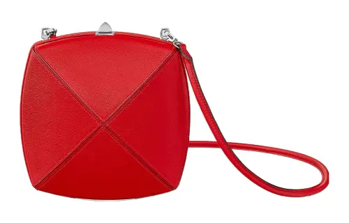 HERMES Chamkila Goat Skin Vs Swift Calfskin Crossbody Bag, Shoulder Bag Women's Heart Red