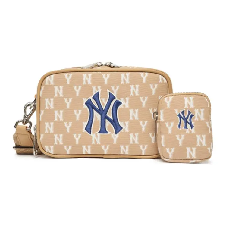 MLB Monogram Collection Polyester Camera Bag, Combo Bag, Crossbody Bag, Shoulder Bag Unisex Khaki
