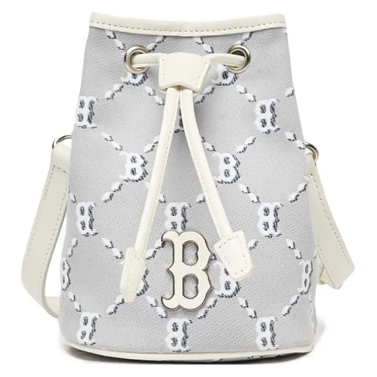 MLB Monogram Polyester Crossbody Bags Mini Unisex Light Gray