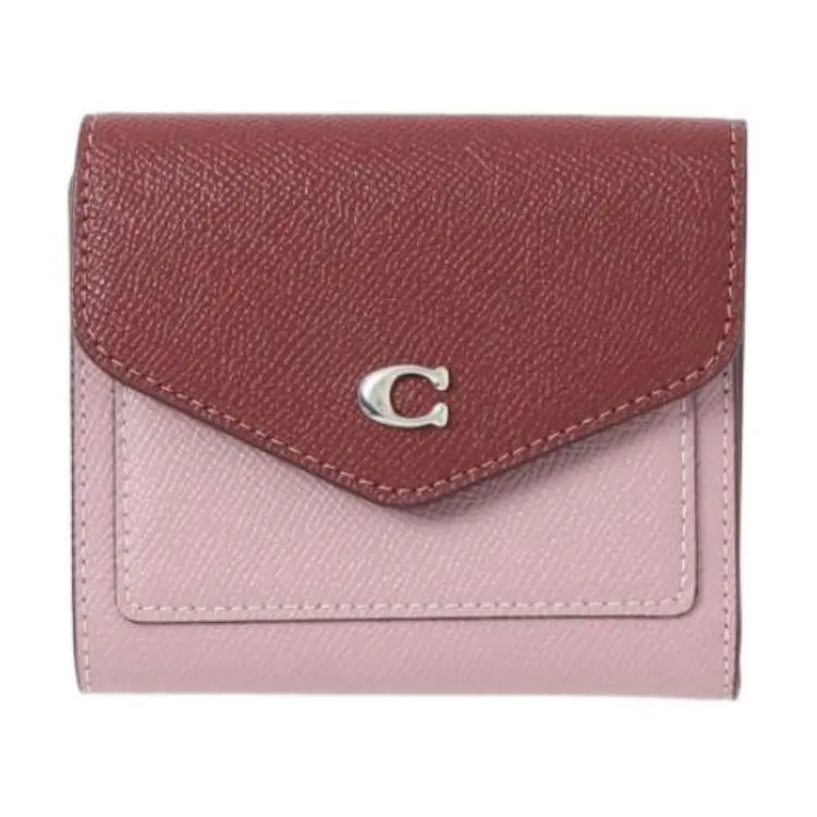 COACH Wyn Split Cow Leather Wallets Women's Purple & Ox Blood