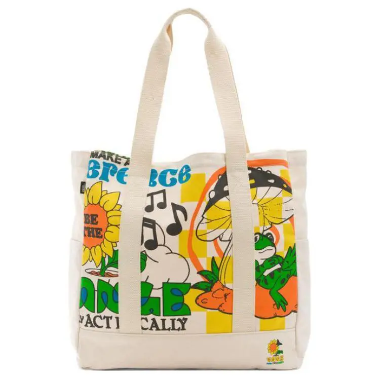 Vans Cotton Canvas Bag, Tote Bag, Shopping Bag, Shoulder Bag Unisex Multicolor