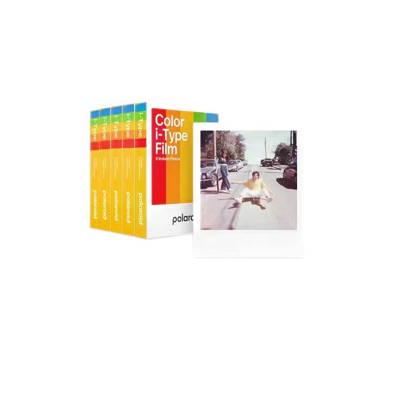 Polaroid Поляроид Поляроид винтаж Творческая единовременная визуализация разноцветный белый Фото бумага кадра I-Type один пакет 8 карт