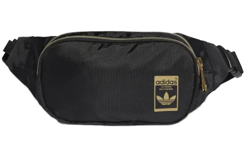 Adidas Originals Trefoil Polyester Sling Bag, Fanny Pack Regular Unisex Black Gold Colorway