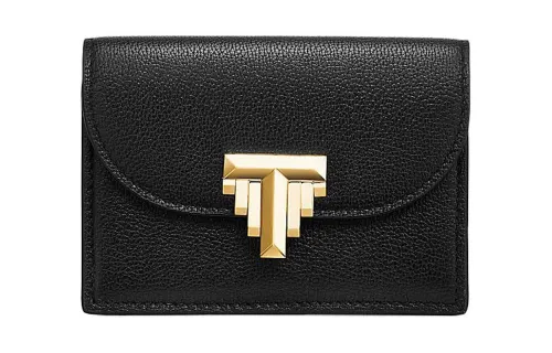 TIFFANY & CO. Tiffany T Calfskin Wallet Women's Black