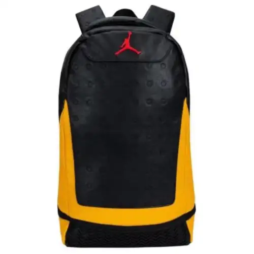 Jordan Polyurethane Backpack Basketball Bag Unisex Black Yellow Colorway Bruce Lee Colorway