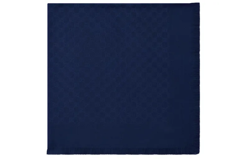 GUCCI Knit Scarves Unisex Marine Blue