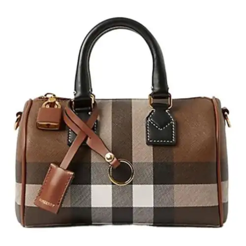 Burberry Cow Leather Bowling Bag, Shoulder Bag, Crossbody Bag, Handbag Mini Women's Brown