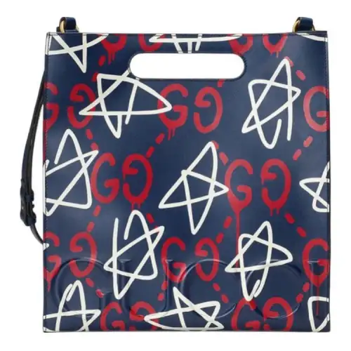 GUCCI Leather Shoulder Bag Women's Multicolor