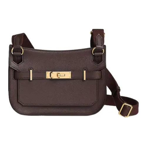 HERMES Jypsiere Evercolor Leather Crossbody Bag, Shoulder Bag Women's Rouge Sellier Saddle Red