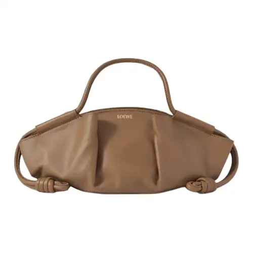 LOEWE Calfskin Dumpling Bag, Shoulder Bag, Crossbody Bag, Handbag Women's Brown