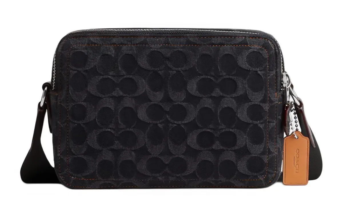 COACH Charter Refined Calfskin Crossbody Bags Medium Men's Black