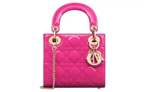DIOR Lady Dior Cow Leather Handbag, Shoulder Bag, Crossbody Bag, Handbag Mini Women's Pink