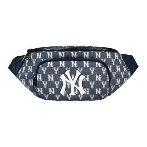 MLB Monogram Collection Denim Combo Bag, One Shoulder Sling Bag, Fanny Pack Regular Unisex Denim Blue