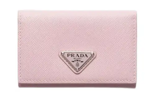PRADA Saffiano Leather Card Holder Women's Pink