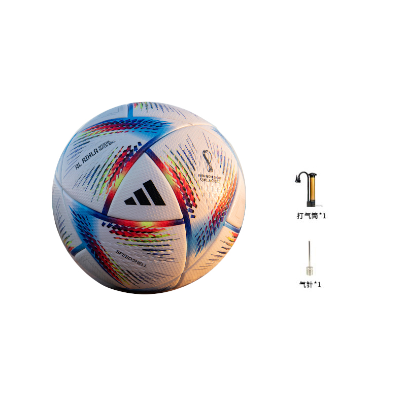 Adidas Size 5 Soccer Ball Pu Seamless Thermal bonding Unisex White/Sky Blue/Neon Red