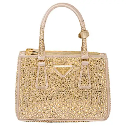 PRADA Galleria Killer Bag Fabric Tote Bag, Shopping Bag, Shoulder Bag, Crossbody Bag, Handbag Mini Women's Gold