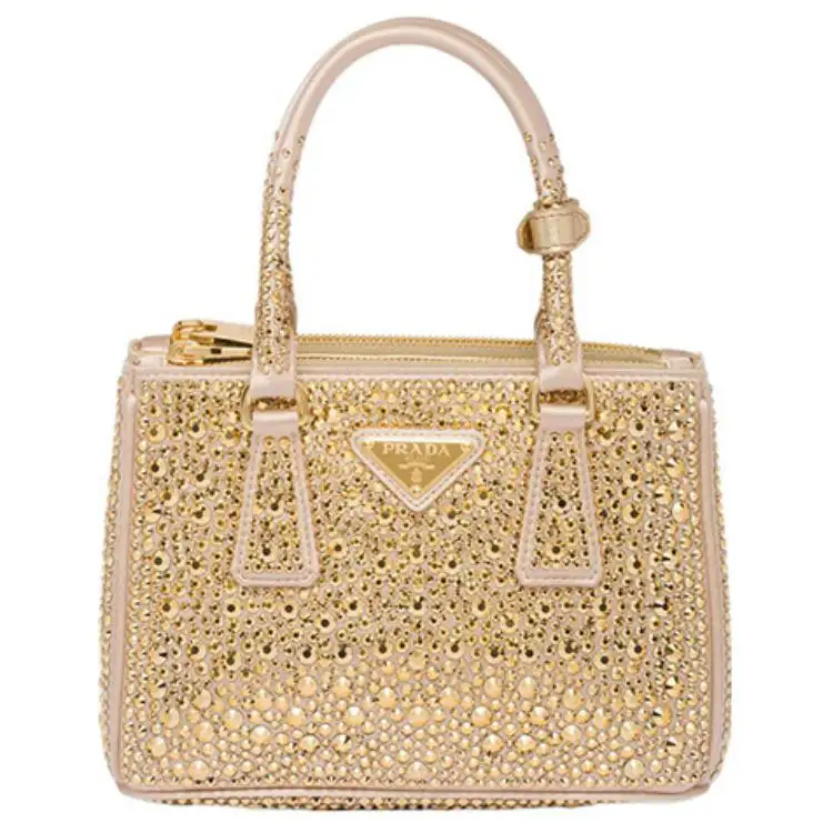 PRADA Galleria Killer Bag Fabric Tote Bag, Shopping Bag, Shoulder Bag, Crossbody Bag, Handbag Mini Women's Gold