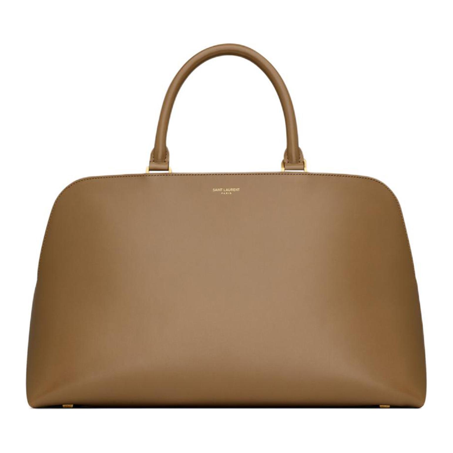SAINT LAURENT SAC DE JOUR Cow Leather Handbag, Shoulder Bag, Crossbody Bag, Travel Bag Regular Unisex Dark Cork