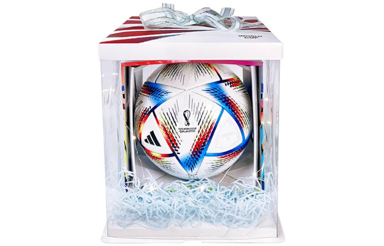 Adidas Size 5 Soccer Ball Pu Seamless Thermal bonding Unisex White/Sky Blue/Neon Red