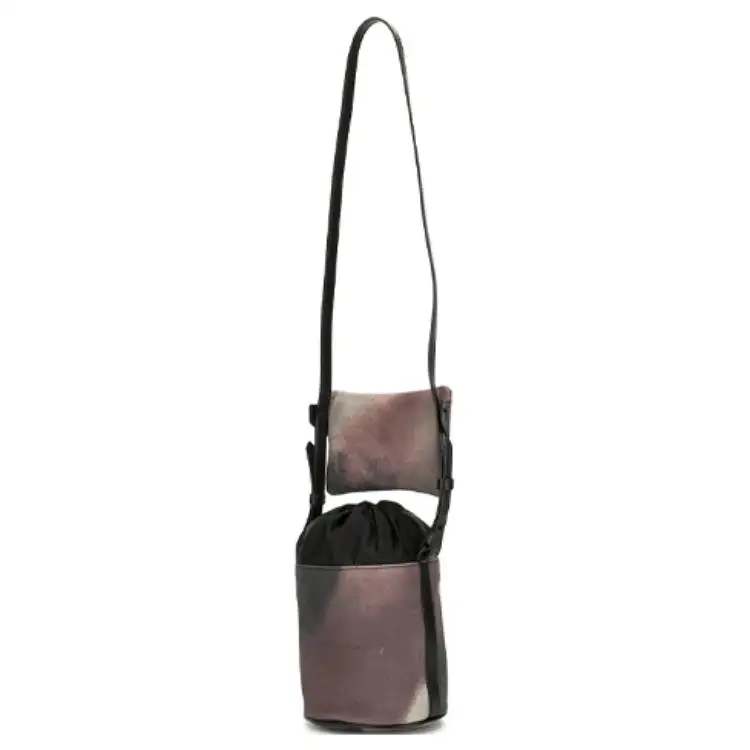 camouflage-print double pouch bag
