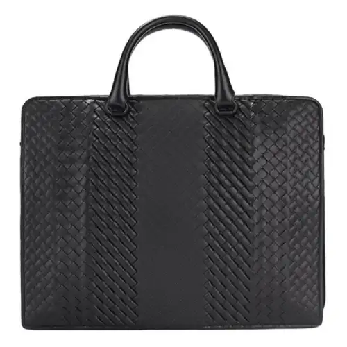 Bottega Veneta Calfskin Handbag Unisex Black