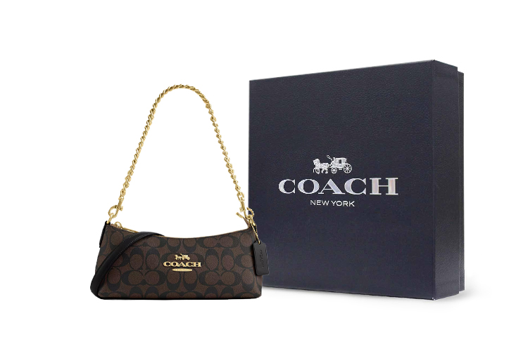 Женская сумка COACH Charlotte 25 (золотисто-коричневая)