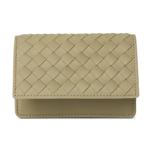 Bottega Veneta Cow Leather Card Holder Unisex Light Umber