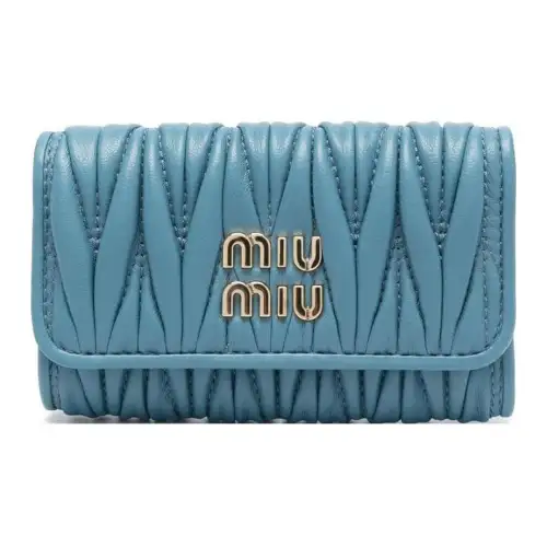 MIU MIU Leather Key Pouch Women's Blue