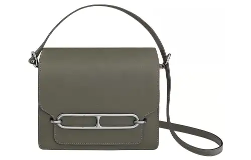HERMES Roulis Silver Tone Buckle Evercolor Calfskin Pig Nose Bag, Shoulder Bag, Crossbody Bag Mini Women's