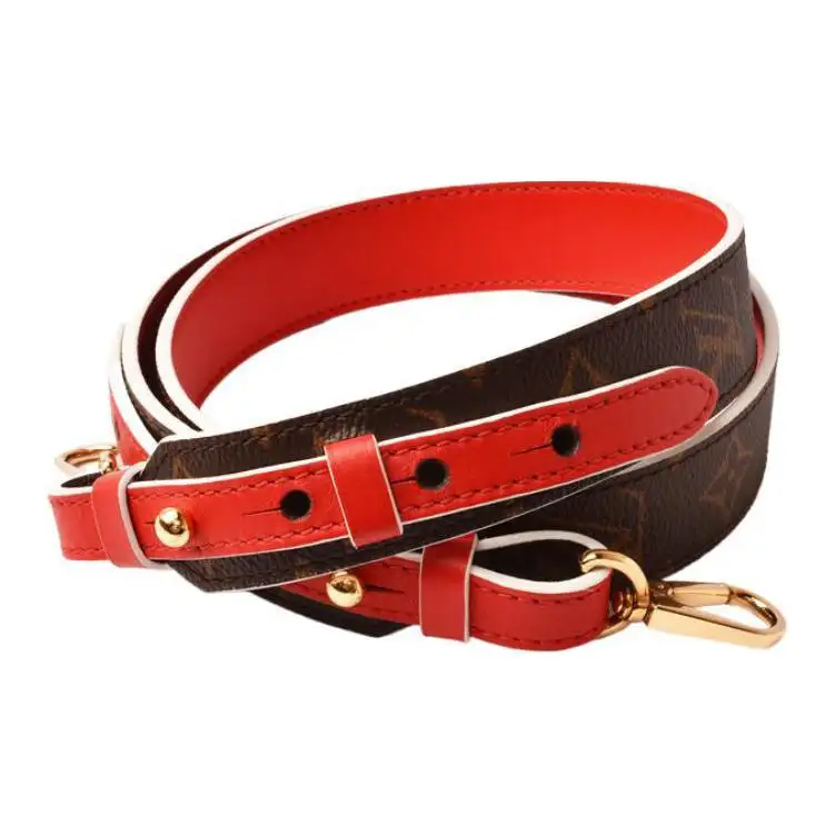 LOUIS VUITTON Coated Canvas With Leather Bag Straps Unisex Brown Red