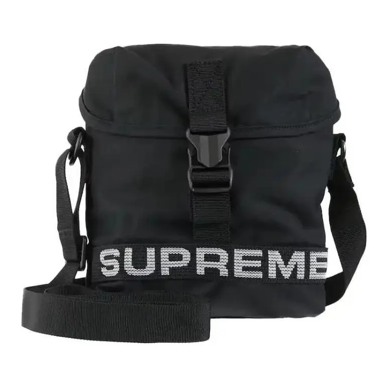 Supreme Cotton Fabric, Nylon Shoulder Bag, Crossbody Bag Regular Unisex Black
