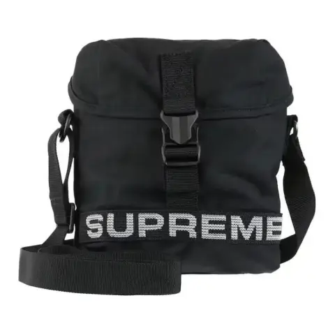 Supreme Cotton Fabric, Nylon Shoulder Bag, Crossbody Bag Regular Unisex Black