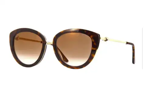 CARTIER Acetate Cat Eye Sunglasses Women's Tortoiseshell