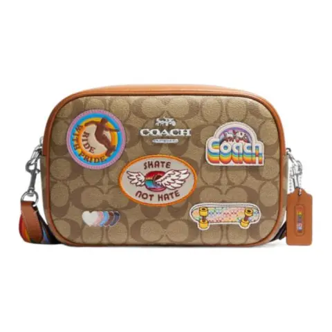 COACH Jamie Leather Camera Bag, Shoulder Bag, Crossbody Bag Medium Women's Brown