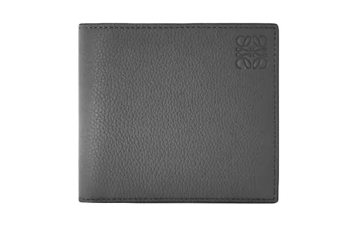 LOEWE Grain Calfskin Wallet Men's Smoke Coal Gray