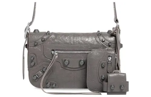 Balenciaga Le Cagole Arena Lambskin Flap Bag, Messenger Bag, Shoulder Bag, Crossbody Bag Extra Small Men's Dark Gray