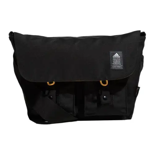 Adidas Recycled Polyester Messenger Bag, Shoulder Bag, Crossbody Bag Regular Unisex Pure Black